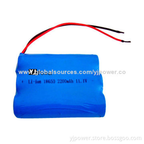 18650 Lithium-ion Battery with 2,200mAh, 11.1V Voltage